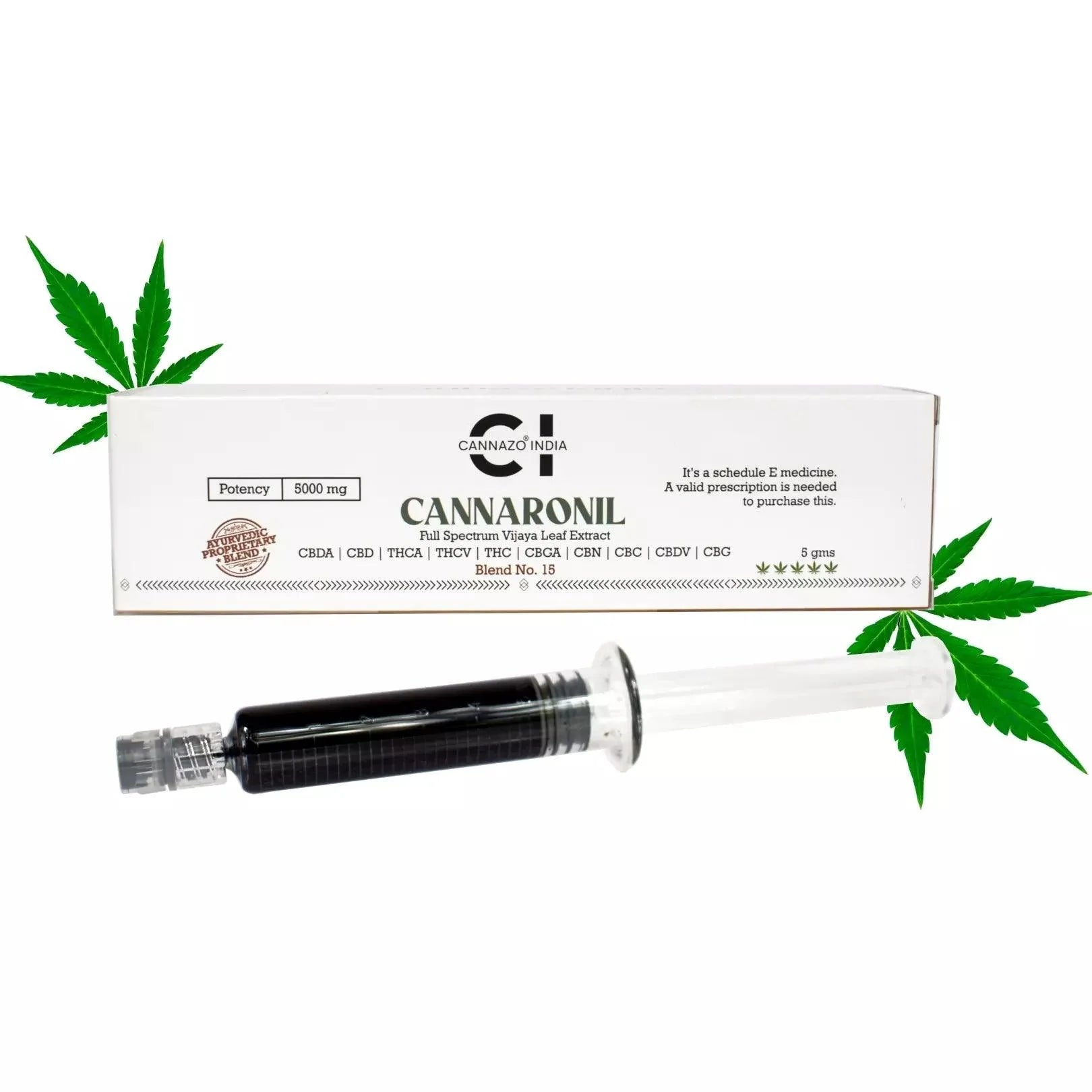 Cannaronil Syringe 5000mg Cannabis Extract- 3 Variants (THC 4:1 / CBD 4:1 / Balanced 1:1)
