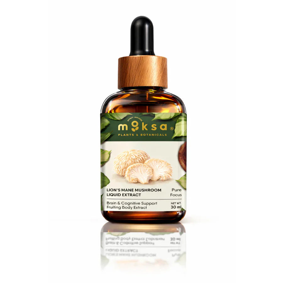 Moksa Lion’s Mane Mushroom Extract (Pure Focus) – Nootropic for Brain, Memory & Clarity (30ml)