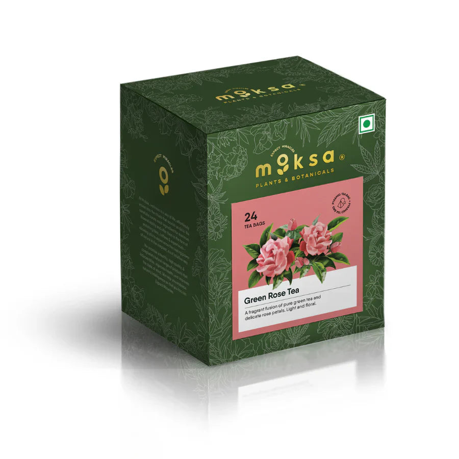 Moksa Green Rose Tea – Antioxidant Herbal Blend for Relaxation & Digestion