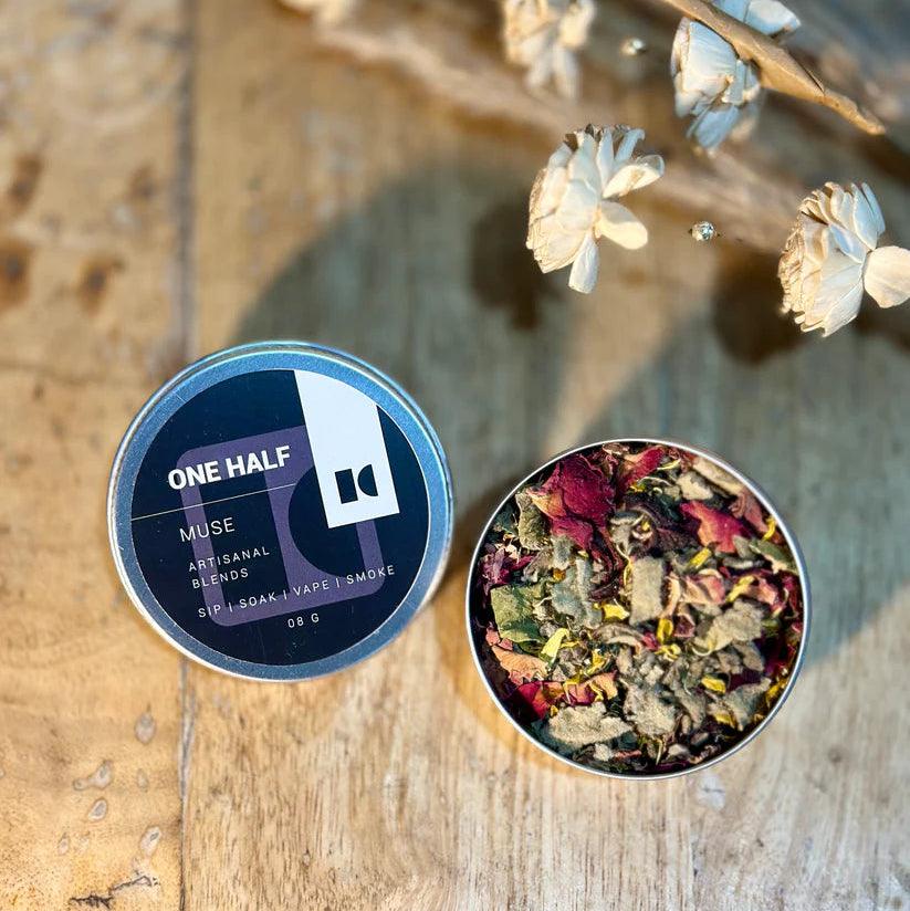 One Half- Muse 8gm Tin | Herbal Smoking Blend