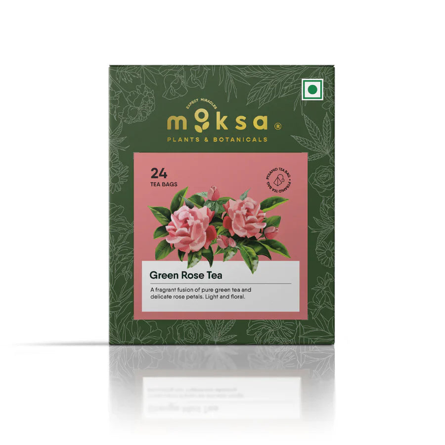 Moksa Green Rose Tea – Antioxidant Herbal Blend for Relaxation & Digestion
